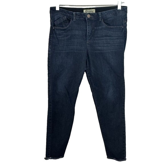 Democracy "Ab Technology" Women's‎ Blue "Raw Hem" Denim Stretch Jeans Size 10 - Picture 1 of 6